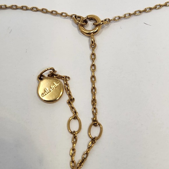 Stella and Dot Pave Chevron Necklace Gold Tone Chain Clear Crystal Adjustable - Picture 4 of 5